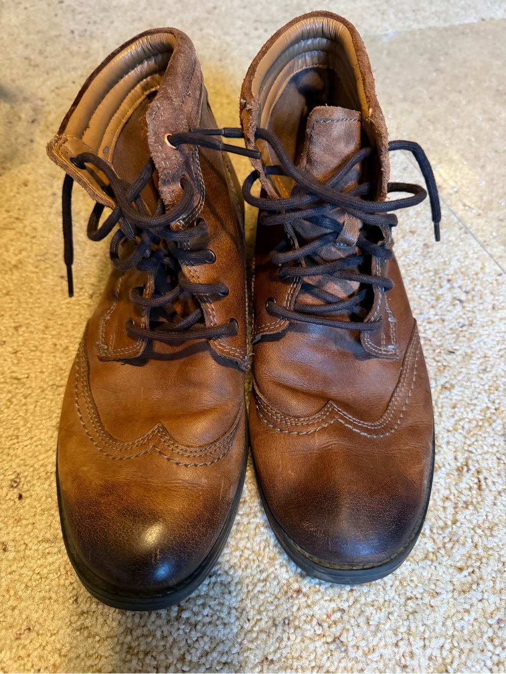 Clarks Brown Leather Chukka Wingtip Boots